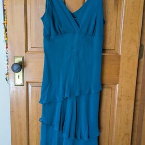 Jonathan Martin Asymmetrical Teal Dress